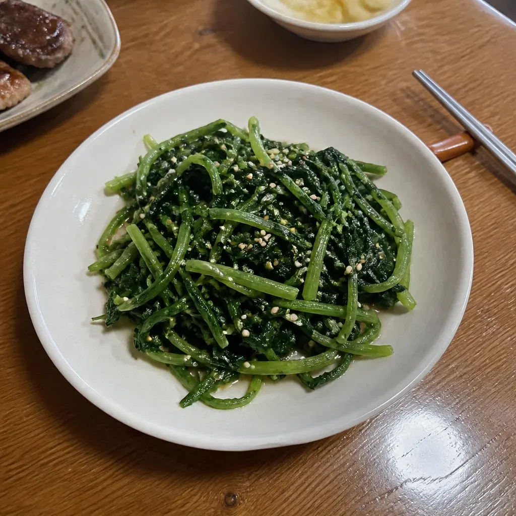 旬のオオバコの和え炒め